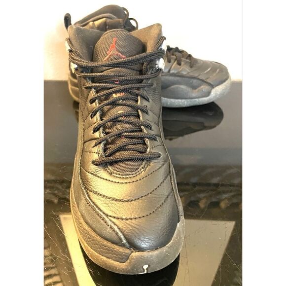 Nike Air Jordan 12 Retro Utility Shoes Boys 6.5Y Black Lace Up Sneakers Womens 8 - Picture 1 of 13